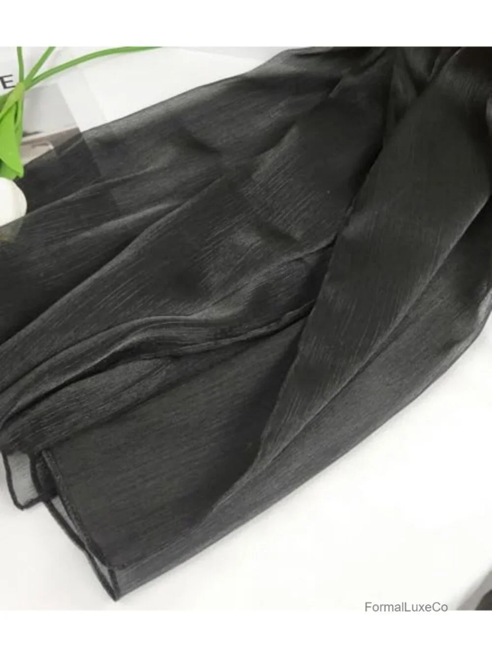 Elegant Sheer Chiffon Shawl Wrap for Formal Evening Wedding